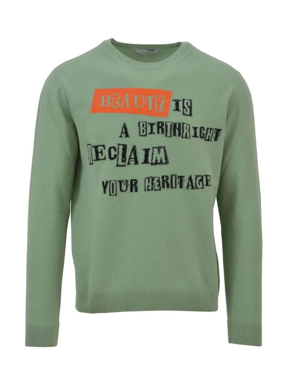 Valentino Green Wool-Cashmere Intarsia Sweater Beauty Is A Birthright Large